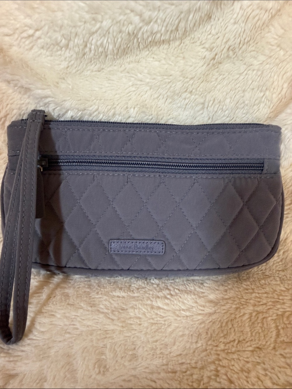 Vera Bradley Quilted Gray Wristlet Clutch